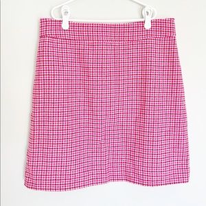 J. Crew pink houndstooth fall skirt, size 10, NWT